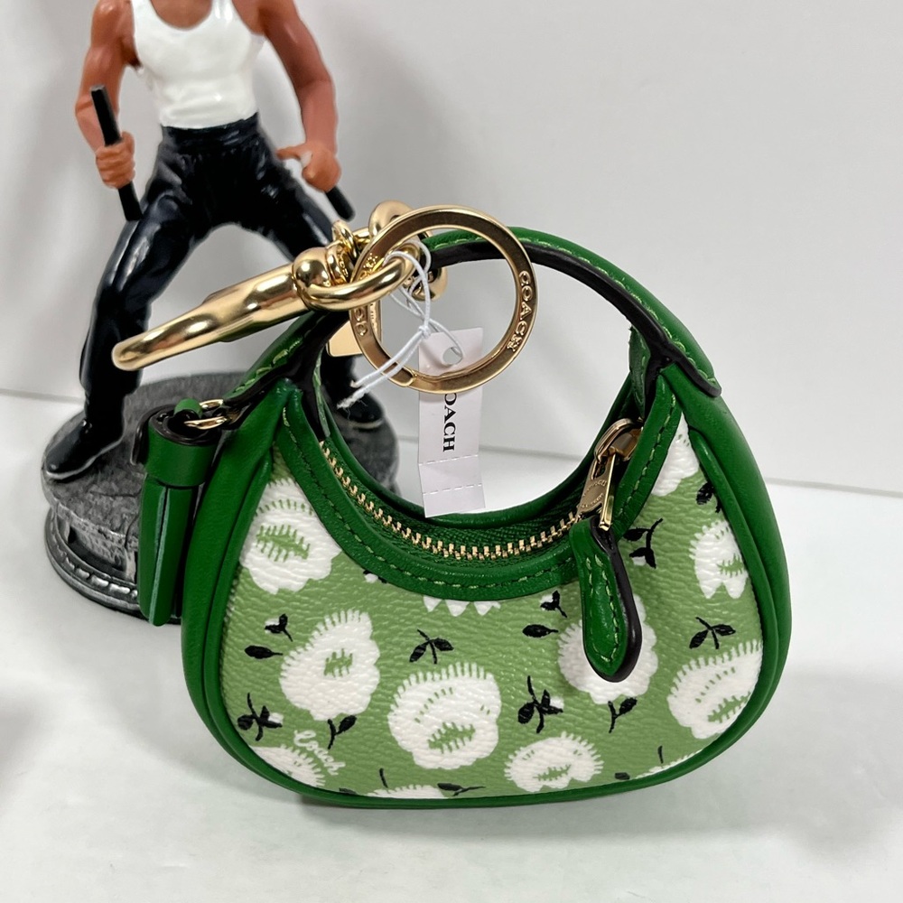 Coach Mini Carmen Bag Charm With Floral Print NWT - Picture 4 of 7